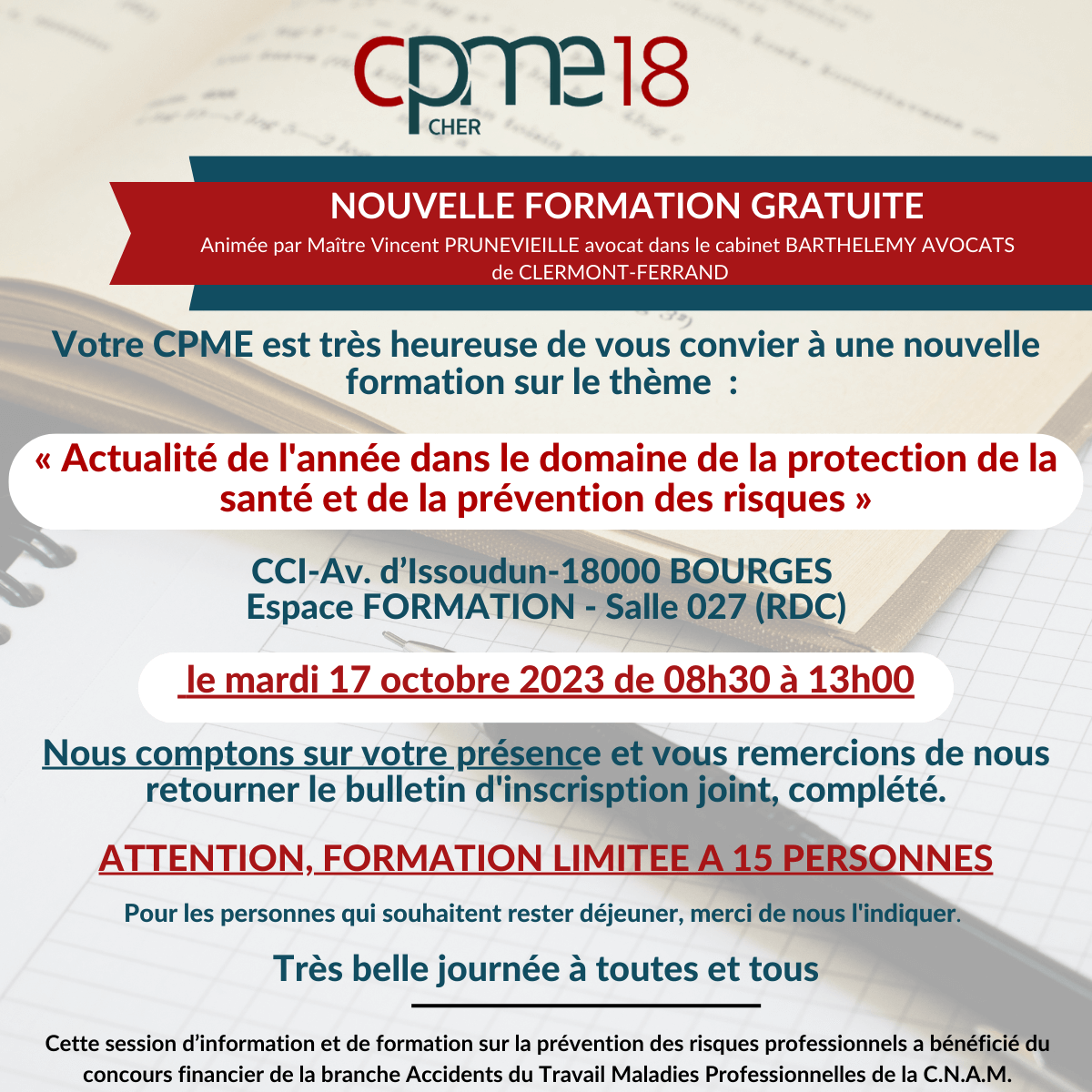 FORMATION JURIDIQUE PAR LE CABINET BARTHELEMY