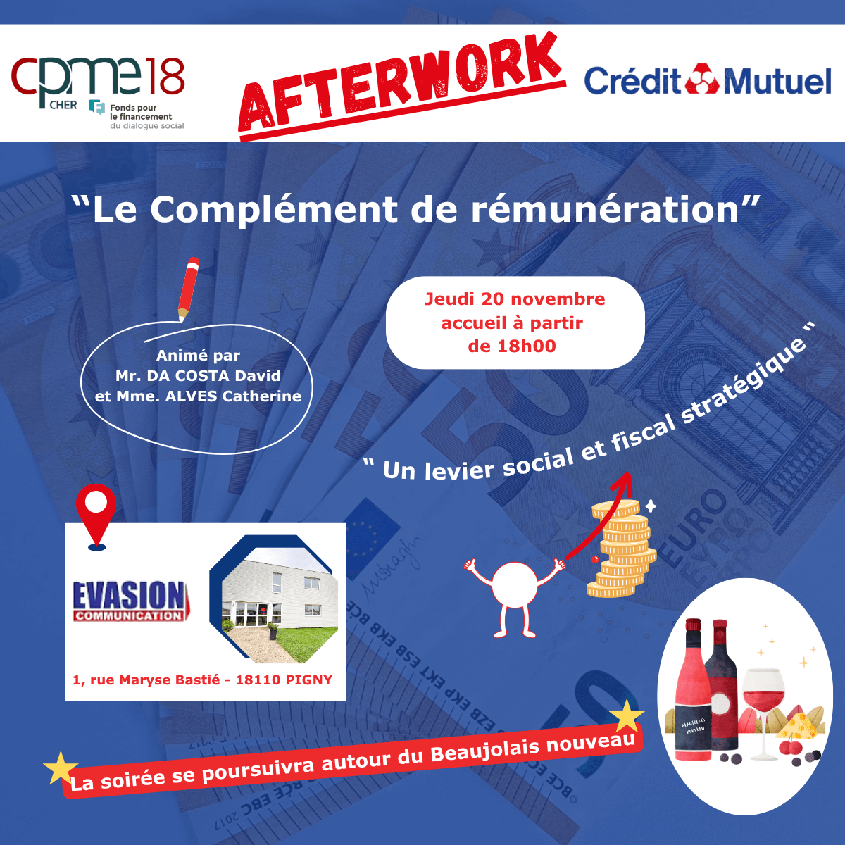 invitation afterwork credit mutuel beaujolais